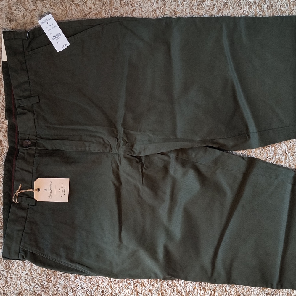 Brooks Brothers Red Fleece 40x34 cotton pants, olive green NWT